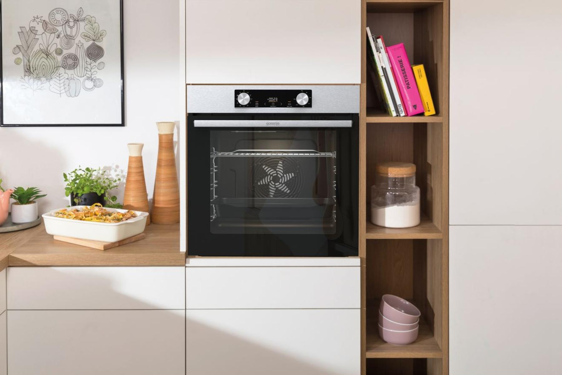 Gorenje BO6735E02XK0 beépíthető sütő, 77L, 59.5x56.4x59.5 cm, inox szín 