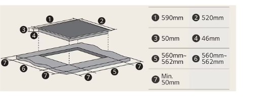 LG CBIZ2437B beépíthető indukciós kerámialap, 59x52x5 cm, fekete szín 