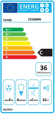Candy CCE60NN kürtös konyha elszívó 60 cm fekete szín 
