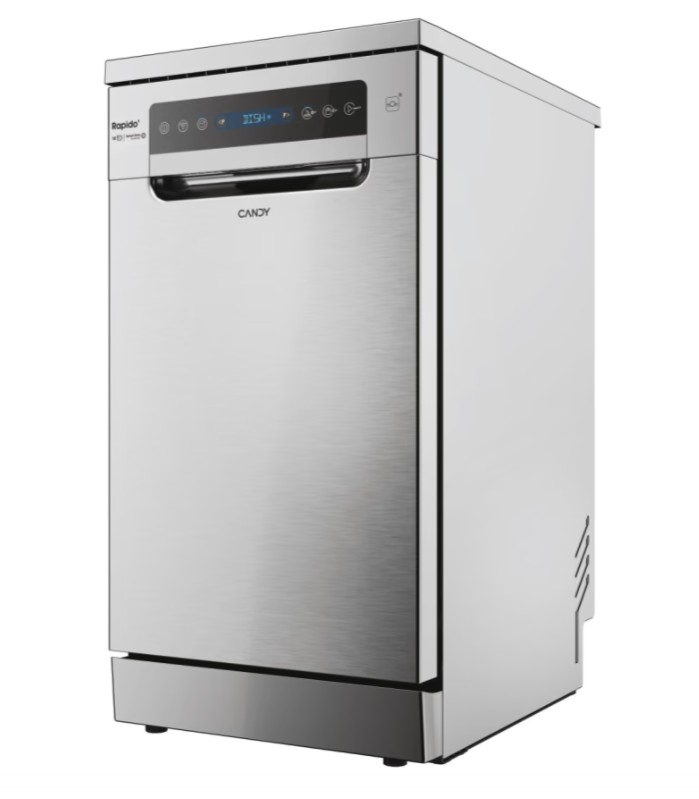 Candy CF0C7SB0FX mosogatógép, 10 teríték, automatikus ajtónyitás, inverter motor, Wifi, 44.8x60.5x84.6 cm, inox szín