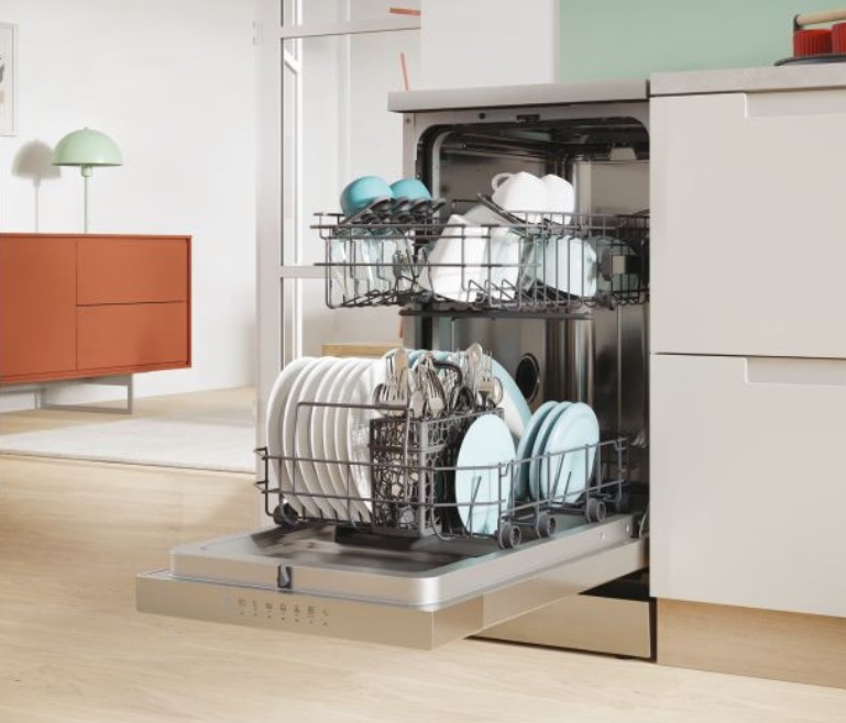 Candy CF0C7SB0FX mosogatógép, 10 teríték, automatikus ajtónyitás, inverter motor, Wifi, 44.8x60.5x84.6 cm, inox szín