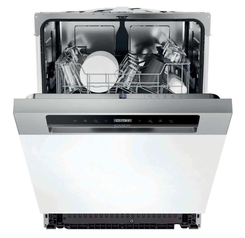 Candy CH 3E7F0S kezelőpaneles beépíthető mosogatógép, 13 teríték, 59.6x57.2x81.8 cm, inox szín