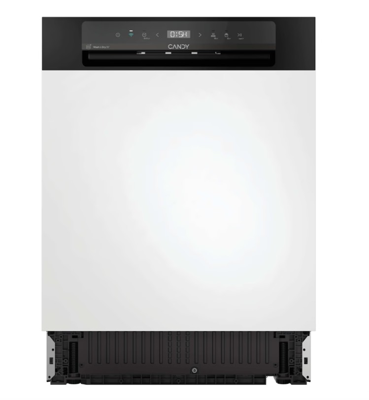 Candy CH 5B3F1B kezelőpaneles beépíthető mosogatógép, inverter motor, 3 kosár, automatikus ajtónyitás, 15 teríték, Wifi, 59.7x57.2x81.8 cm 