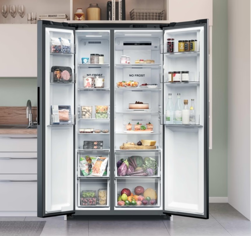 Candy CNSQ2T918EX Total No Frost side by side hűtőszekrény, Wifi, 331/192L, 90.8x64.7x177.5 cm, inox szín