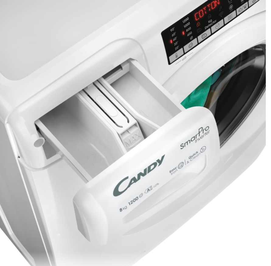 Candy CSO286TWM6/1-S elöltöltős mosógép, 8 kg, inverter, Wifi, 60x54x85 cm