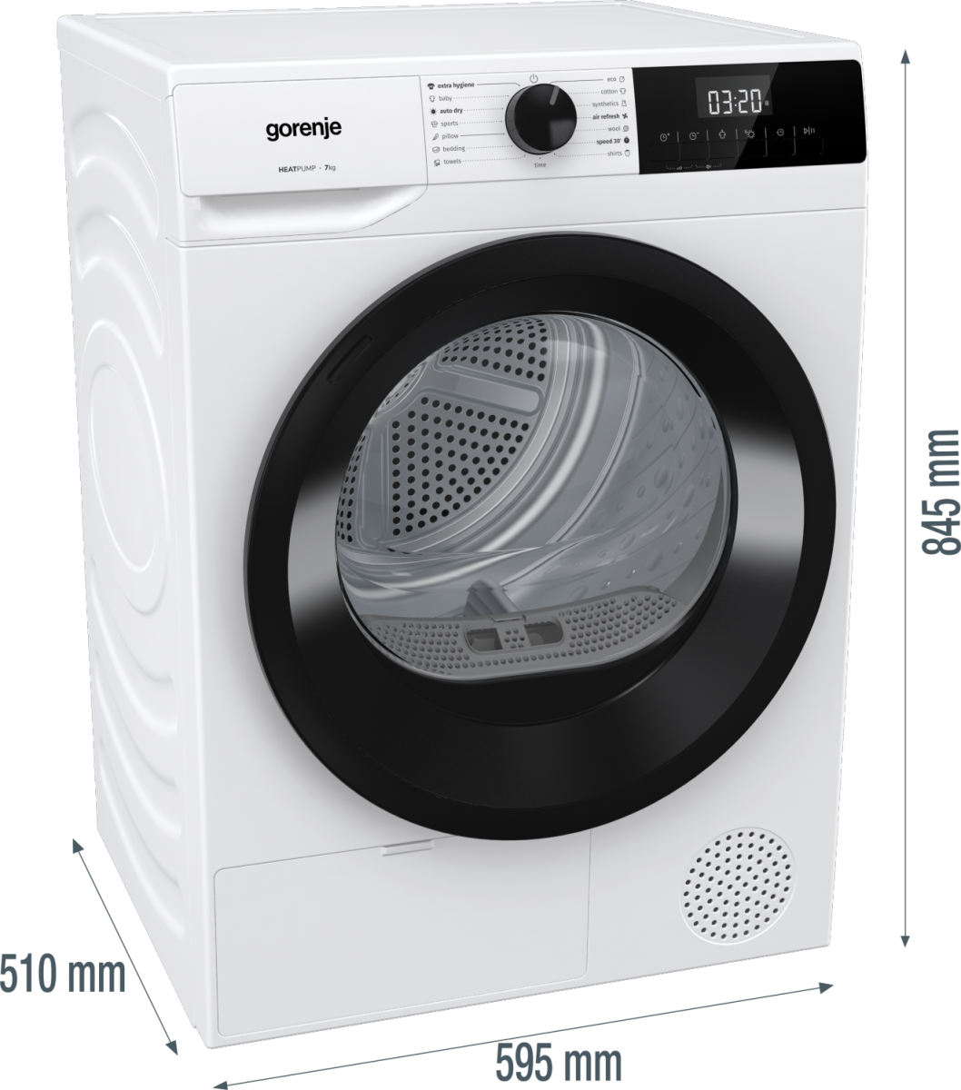 Gorenje D2HNE7D hőszivattyús szárítógép, 7 kg, 59.5x51x84.5 cm