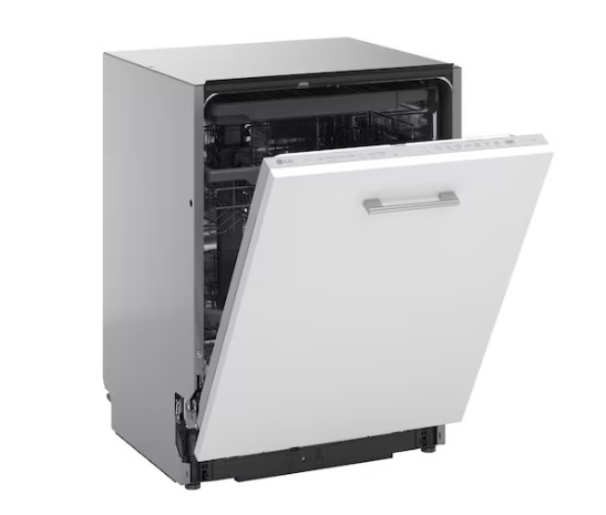 LG DB375TXS teljesen beépíthető mosogatógép, 14 teríték, inverter motor, 3 kosár, Wifi, automatikus ajtónyitás, 59.8x55.4x81.5 cm