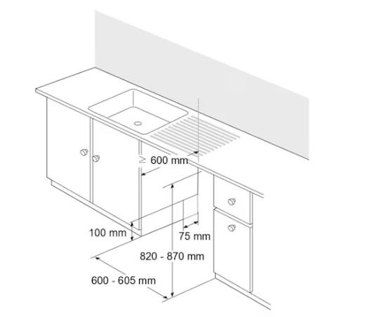 LG DB425TXS beépíthető mosogatógép, 14 teríték, inverter motor, 3 kosár, automatikus ajtónyitás, Wifi, 59.8x55.4x81.5 cm