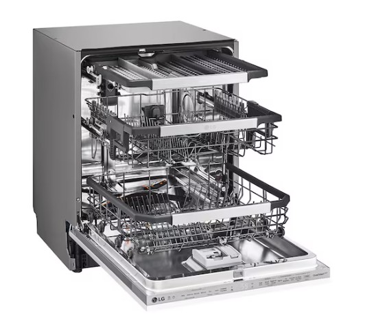 LG DB425TXS beépíthető mosogatógép, 14 teríték, inverter motor, 3 kosár, automatikus ajtónyitás, Wifi, 59.8x55.4x81.5 cm