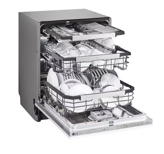 LG DB425TXS beépíthető mosogatógép, 14 teríték, inverter motor, 3 kosár, automatikus ajtónyitás, Wifi, 59.8x55.4x81.5 cm