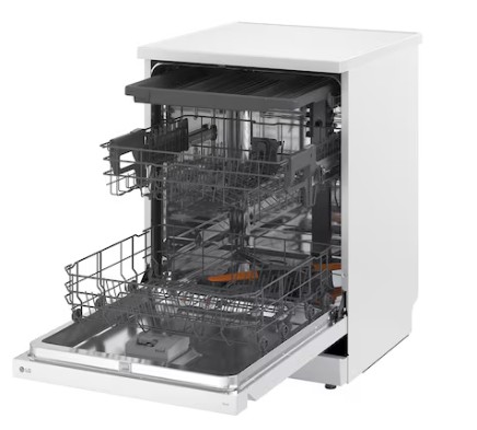 LG DF273FWS mosogatógép, 14 teríték, inverter motor, Wifi, automatikus ajtónyitás, 3 kosár, 60x60x85 cm