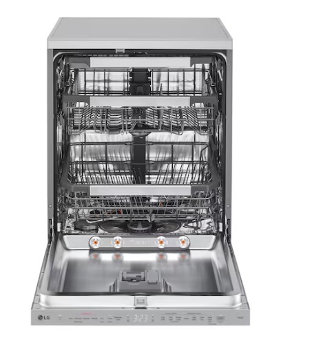 LG DF587HVS mosogatógép, 14 teríték, 3 kosár, automatikus ajtónyitás, Wifi, inverter motor, 60x60x85 cm, hamvas ezüst szín 