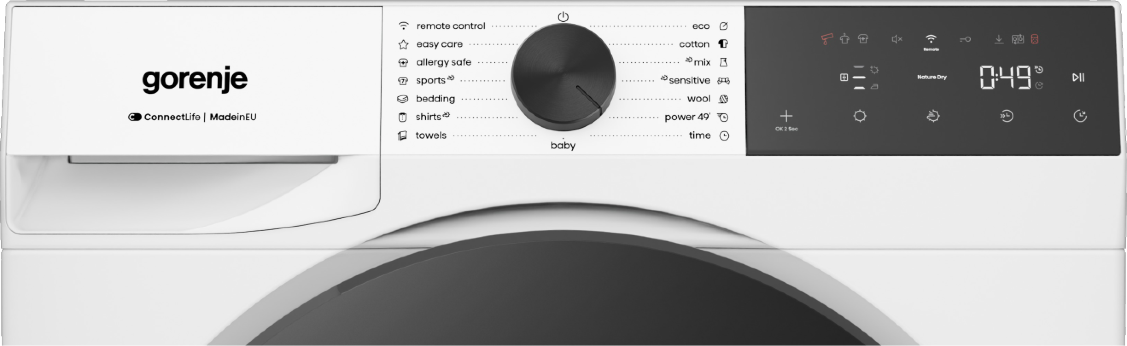 Gorenje DG41DP hőszivattyús szárítógép, 10 kg, Wifi, inverter motor, 60x62.5x85 cm