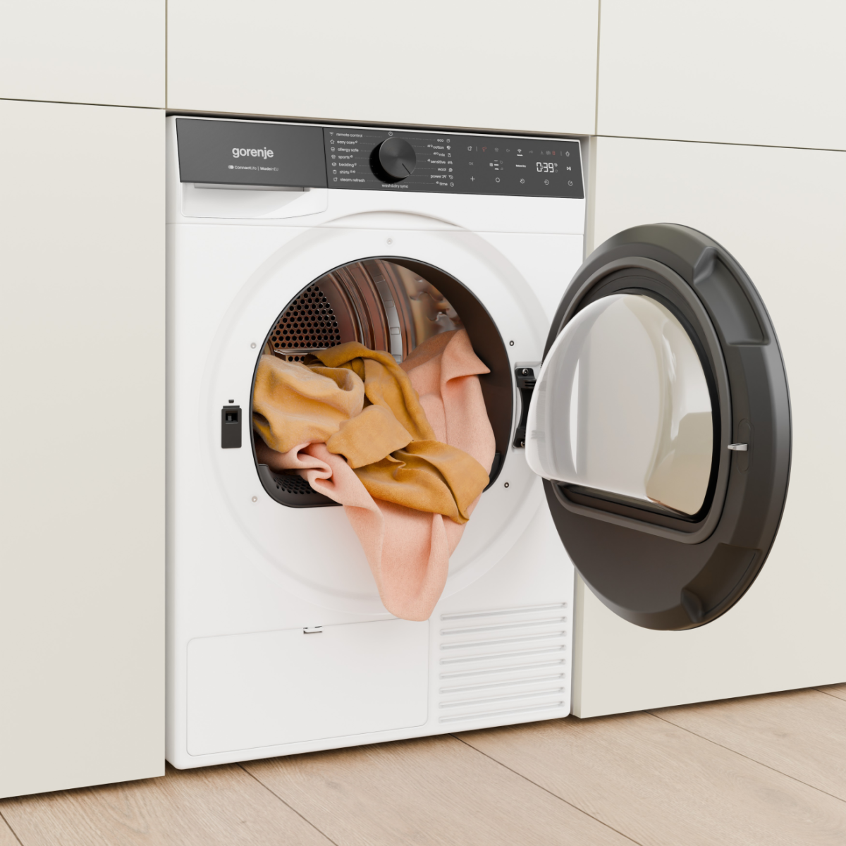 Gorenje DG69CPS hőszivattyús szárítógép, 9 kg, Wifi, gőz, inverter motor, 60x62.5x85 cm