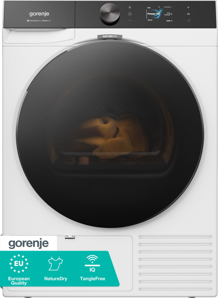 Gorenje DG81DP hőszivattyús szárítógép, 10 kg, Wifi, inverter motor, 60x62.5x85 cm