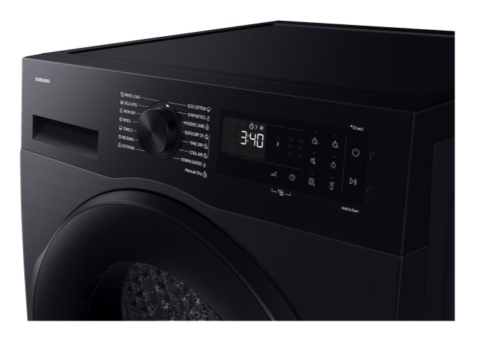 Samsung DV90DG52A0ABLE hőszivattyús szárítógép, 9 kg, Wifi, inverter motor, 60x65x85 cm, fekete szín 