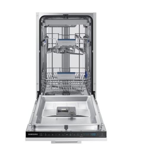 Samsung DW50DG450B00LE teljesen beépíthető mosogatógép, 10 teríték, 3 kosár, automatikus ajtónyitás, 45x55x82 cm