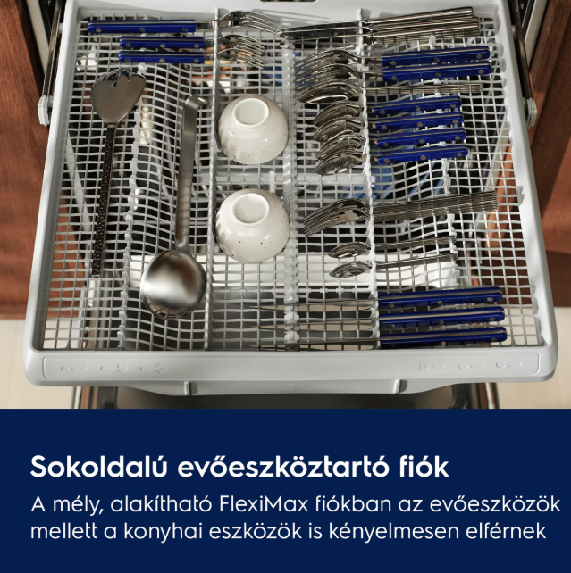 Electrolux E52LC200S teljesen beépíthető mosogatógép, 14 teríték, 3 kosár, automatikus ajtónyitás, inverter motor, 59.6x55x81.8 cm