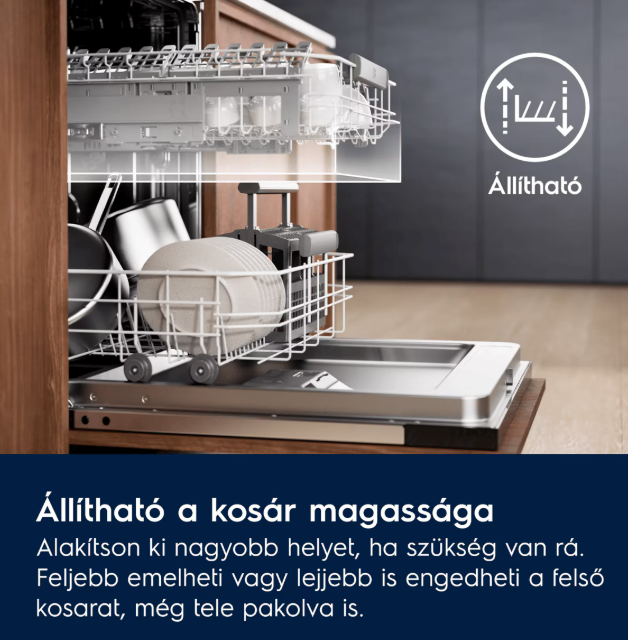 Electrolux E52LC200S teljesen beépíthető mosogatógép, 14 teríték, 3 kosár, automatikus ajtónyitás, inverter motor, 59.6x55x81.8 cm