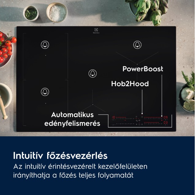 Electrolux EIS62453IT beépíthető indukciós kerámialap, 58x51x4.4 cm, fekete szín 