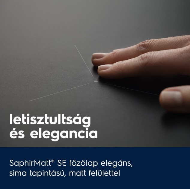 Electrolux EIV63443CT beépíthető indukciós kerámialap, Bridge összekapcsolható főzőzóna, 59x52x4.4 cm, matt fekete szín 