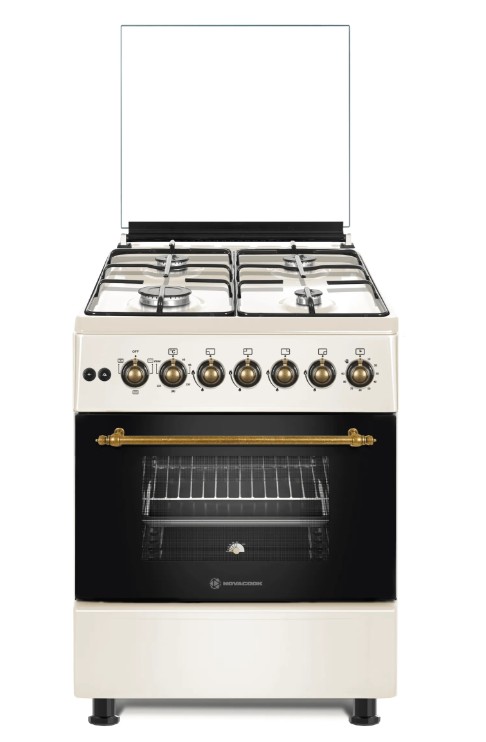Novacook F6B40EF kombinált tűzhely, 56L, 57x58x87 cm, krém/retro bézs szín 