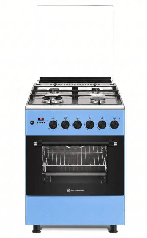 Novacook F6TS40EG kombinált tűzhely, 56L, 60x60x87 cm, égszínkék szín 