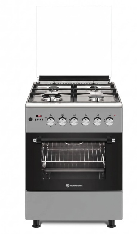 Novacook F6TS40EG kombinált tűzhely, 56L, 60x60x87 cm, sötét szürke szín 