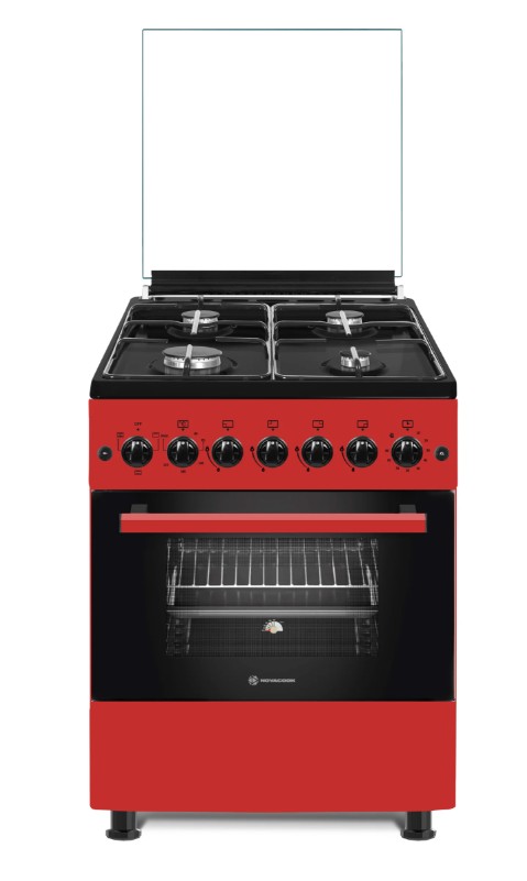 Novacook F6B40EF R kombinált tűzhely,56L, 57x58x87 cm, meggypiros szín 