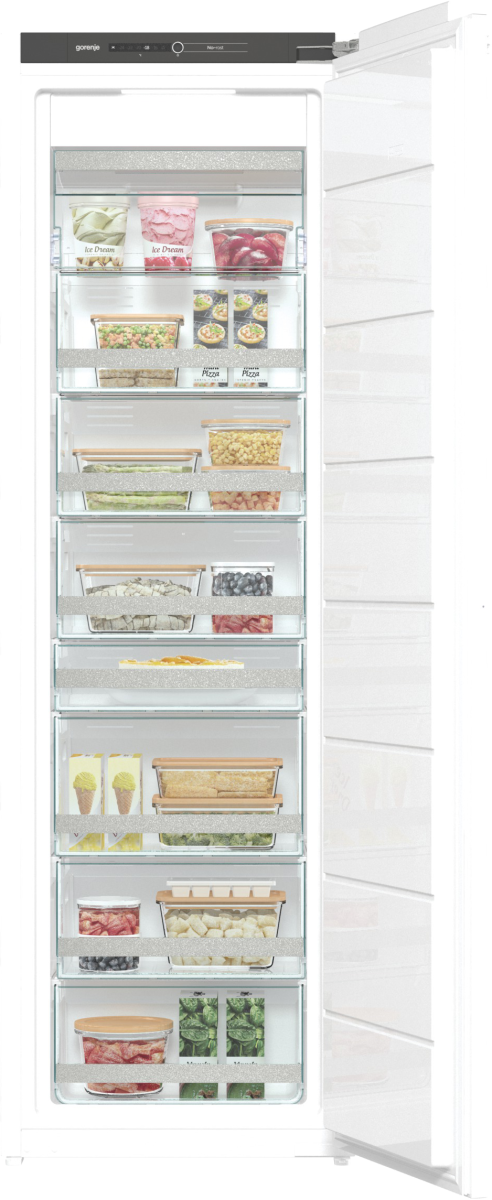 Gorenje FNI5182A1 beépíthető fagyasztószekrény, No Frost, 212L, inverteres kompresszor, 54x54.5x177.2 cm