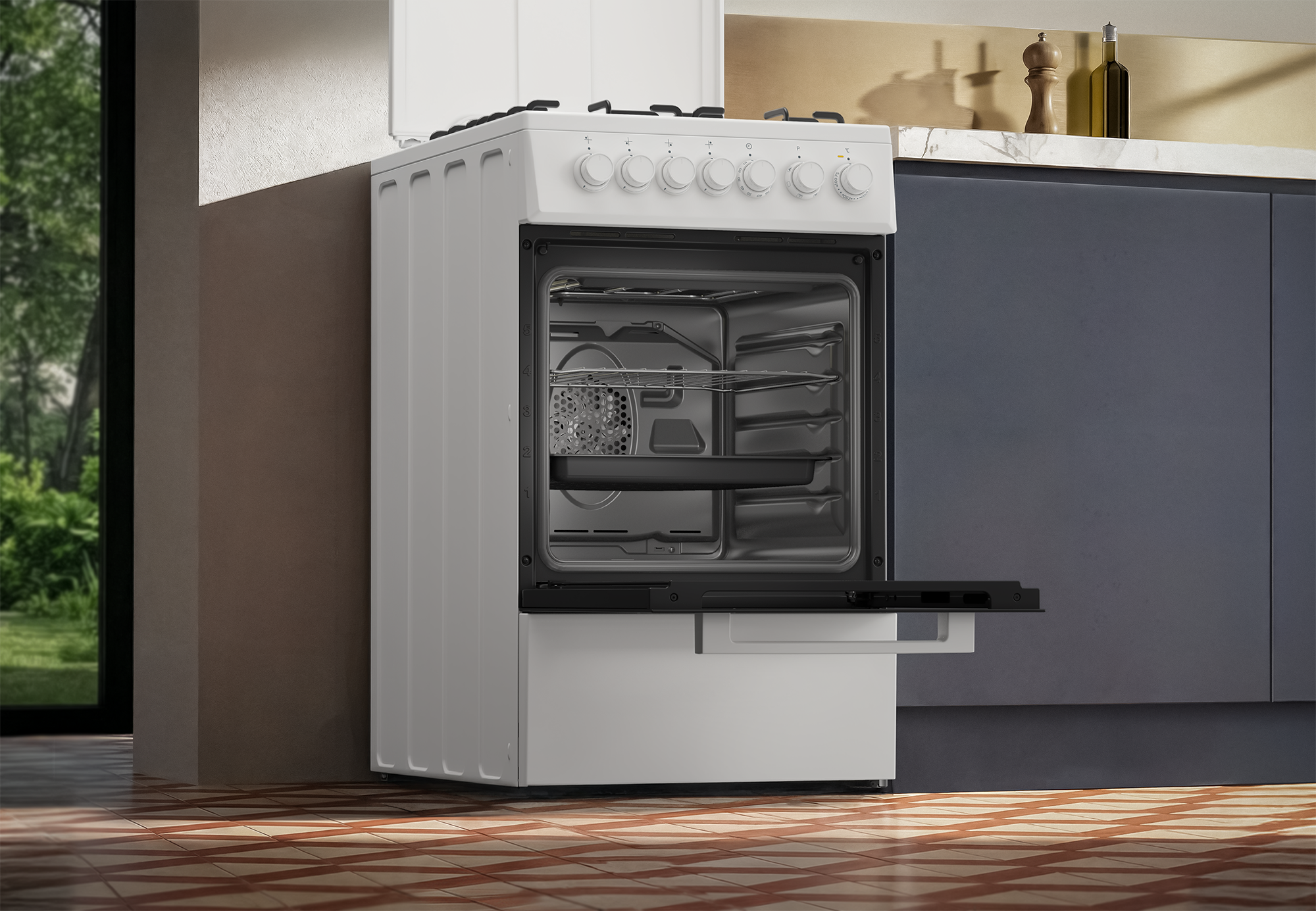 Beko FSE52120DWO HU kombinált tűzhely, 55L, 50x60x85 cm