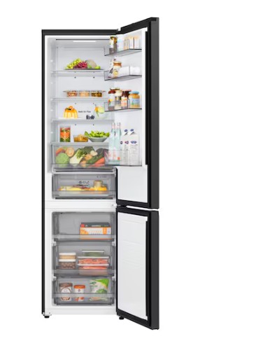 LG GBBSJ2CCEP alulfagyasztós kombinált hűtőszekrény, 262/113L, Wifi, Smart Inverter Kompresszor, 59.7x67.4x203 cm, matt fekete szín 
