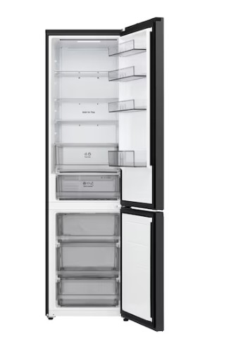 LG GBBSJ2CCEP alulfagyasztós kombinált hűtőszekrény, 262/113L, Wifi, Smart Inverter Kompresszor, 59.7x67.4x203 cm, matt fekete szín 