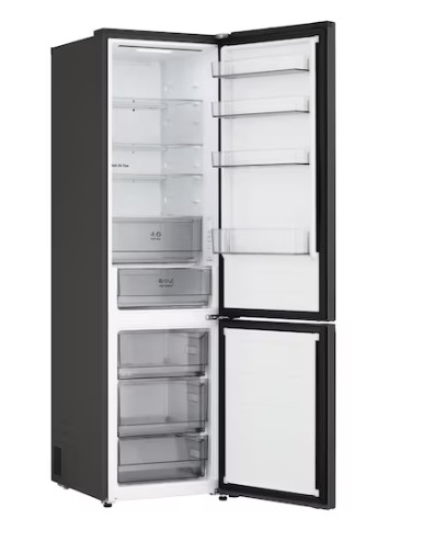 LG GBBSJ2CCEP alulfagyasztós kombinált hűtőszekrény, 262/113L, Wifi, Smart Inverter Kompresszor, 59.7x67.4x203 cm, matt fekete szín 