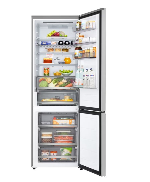 LG GBBW322CPY Total No Frost alulfagyasztós kombinált hűtőszekrény, 326/139L, Wifi, Smart Inverter Kompresszor, 69.7x70.4x203 cm, prime silver szín 