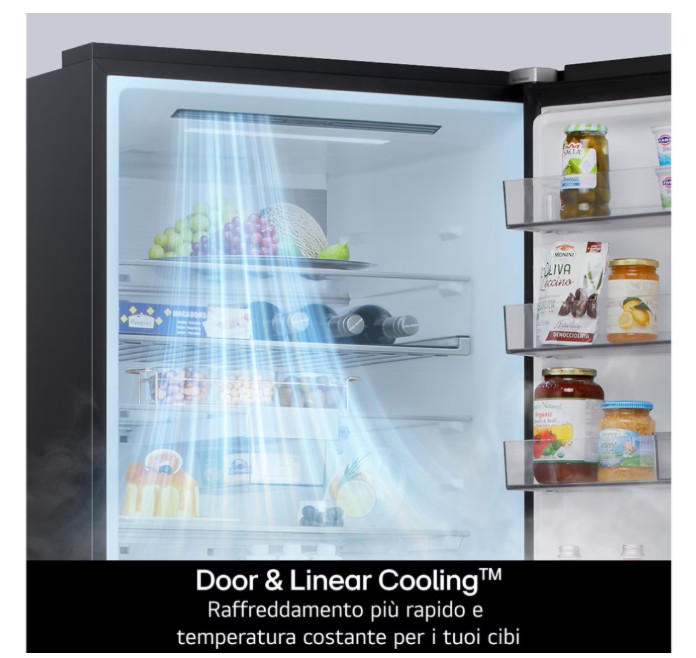 LG GBBW322CPY Total No Frost alulfagyasztós kombinált hűtőszekrény, 326/139L, Wifi, Smart Inverter Kompresszor, 69.7x70.4x203 cm, prime silver szín 