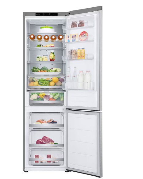 LG GBV7280AMB alulfagyasztós kombinált hűtőszekrény, 277/110L, Smart Inverter Kompresszor, 59.5x67.5x203 cm, ragyogó metál szín 