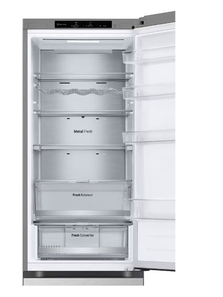 LG GBV7280AMB alulfagyasztós kombinált hűtőszekrény, 277/110L, Smart Inverter Kompresszor, 59.5x67.5x203 cm, ragyogó metál szín 