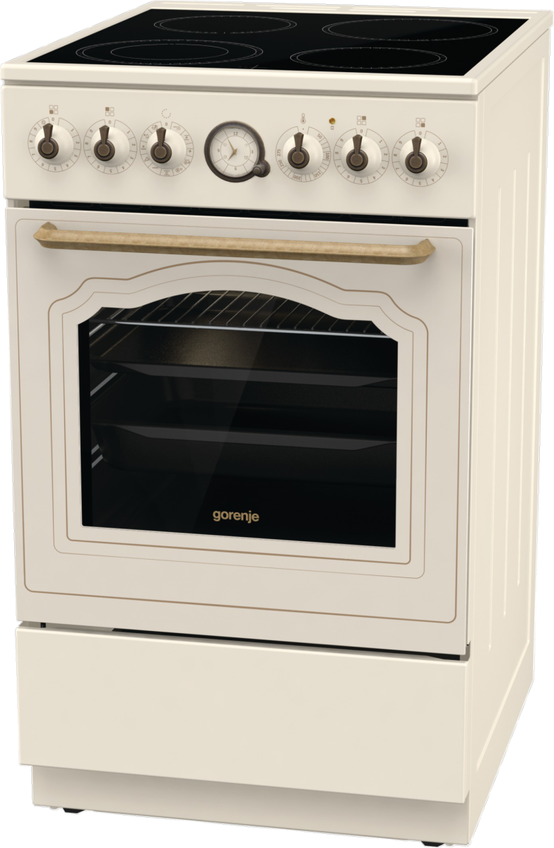 Gorenje GECS5B70CLI kerámialapos elektromos tűzhely extra gőzfunkcióval Classico Design, 70L, 50x59.4x85 cm