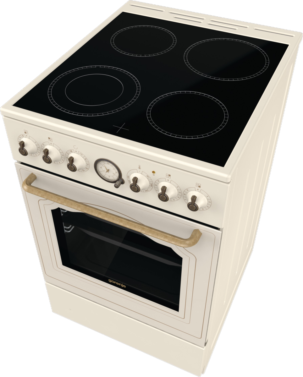Gorenje GECS5B70CLI kerámialapos elektromos tűzhely extra gőzfunkcióval Classico Design, 70L, 50x59.4x85 cm