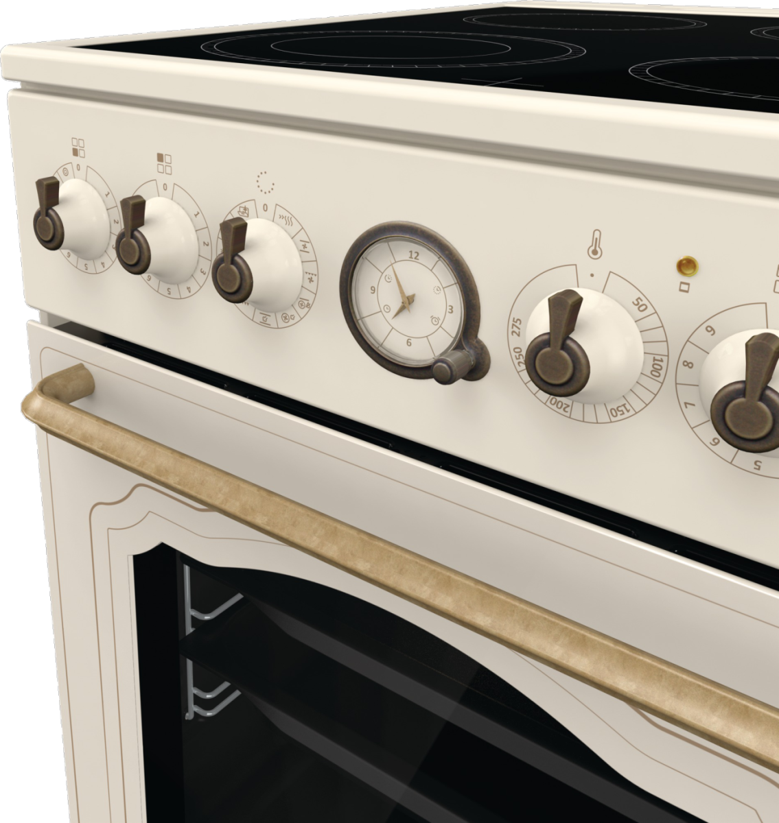 Gorenje GECS5B70CLI kerámialapos elektromos tűzhely extra gőzfunkcióval Classico Design, 70L, 50x59.4x85 cm