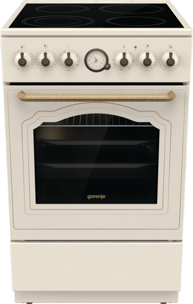 Gorenje GECS5B70CLI kerámialapos elektromos tűzhely extra gőzfunkcióval Classico Design, 70L, 50x59.4x85 cm