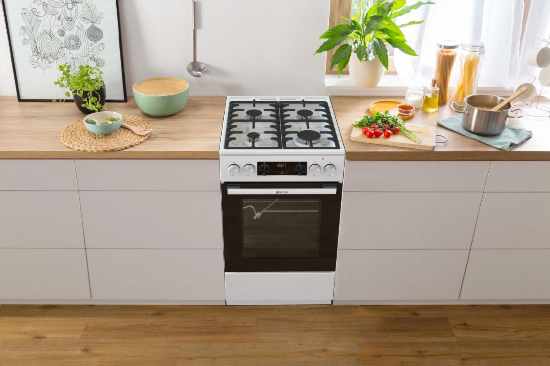 Gorenje GKS5C75WF kombinált tűzhely, 70L, dísztető nélküli kivitel, 50x59.4x85 cm