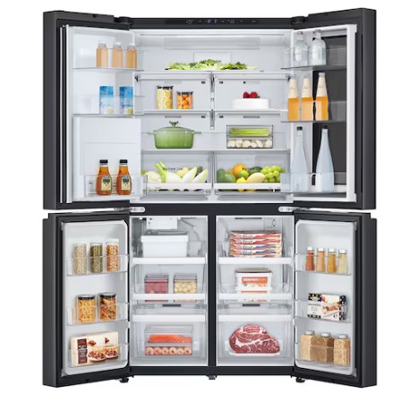 LG GMK960EV2E side by side hűtőszekrény francia ajtós kialakítással, Lineáris Inverter Kompresszor, Wifi, 91.4x72.9x179.2 cm, fémes fekete szín 