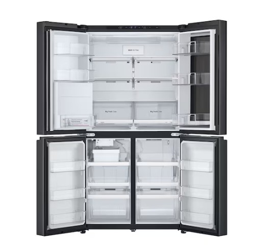 LG GMK960EV2E side by side hűtőszekrény francia ajtós kialakítással, Lineáris Inverter Kompresszor, Wifi, 91.4x72.9x179.2 cm, fémes fekete szín 