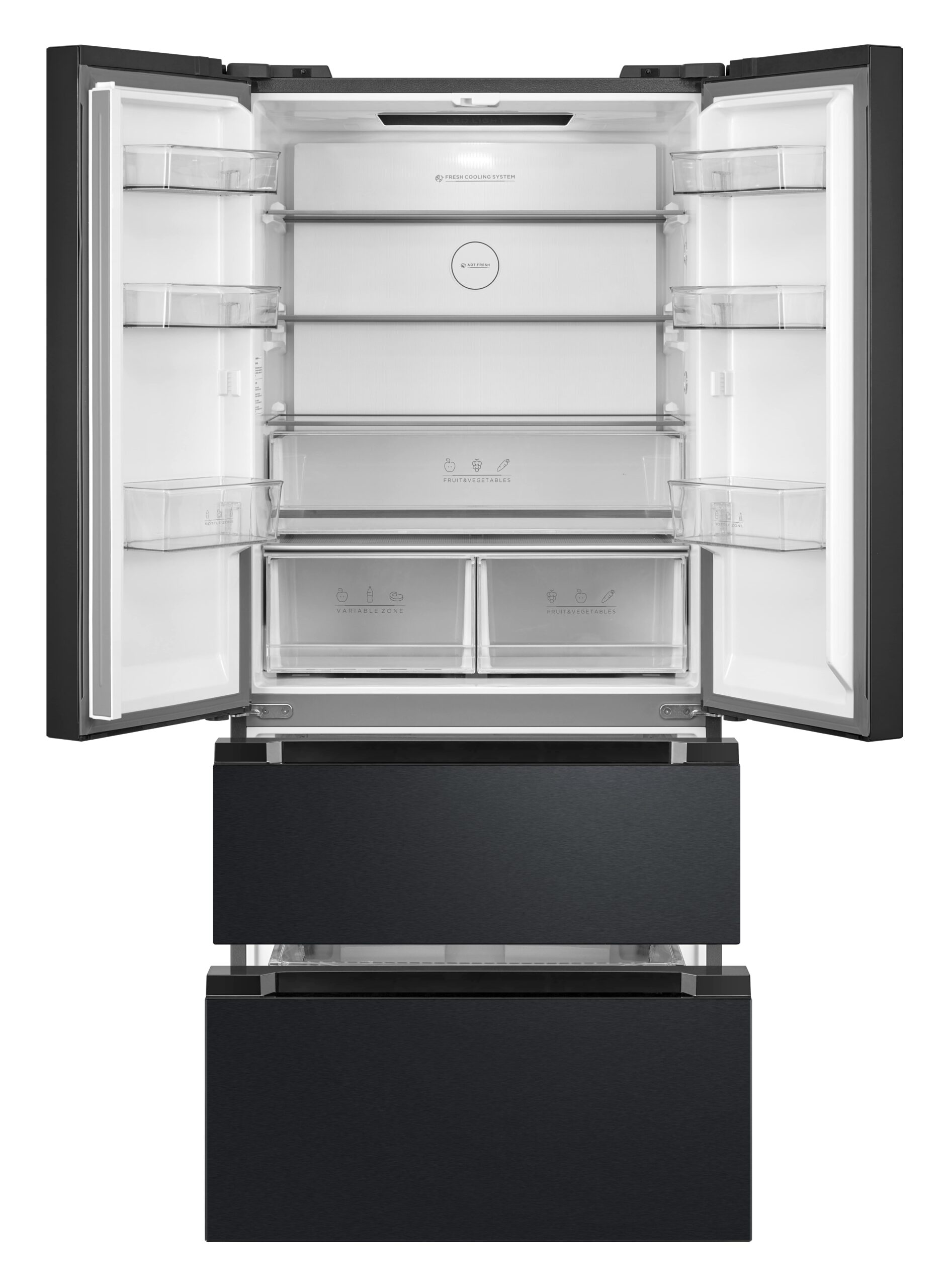 Gaba GMR-516DXE No Frost side by side hűtőszekrény francia ajtós kialakítással, 347/169L, 83.3x65.3x189.8 cm, dark inox szín 