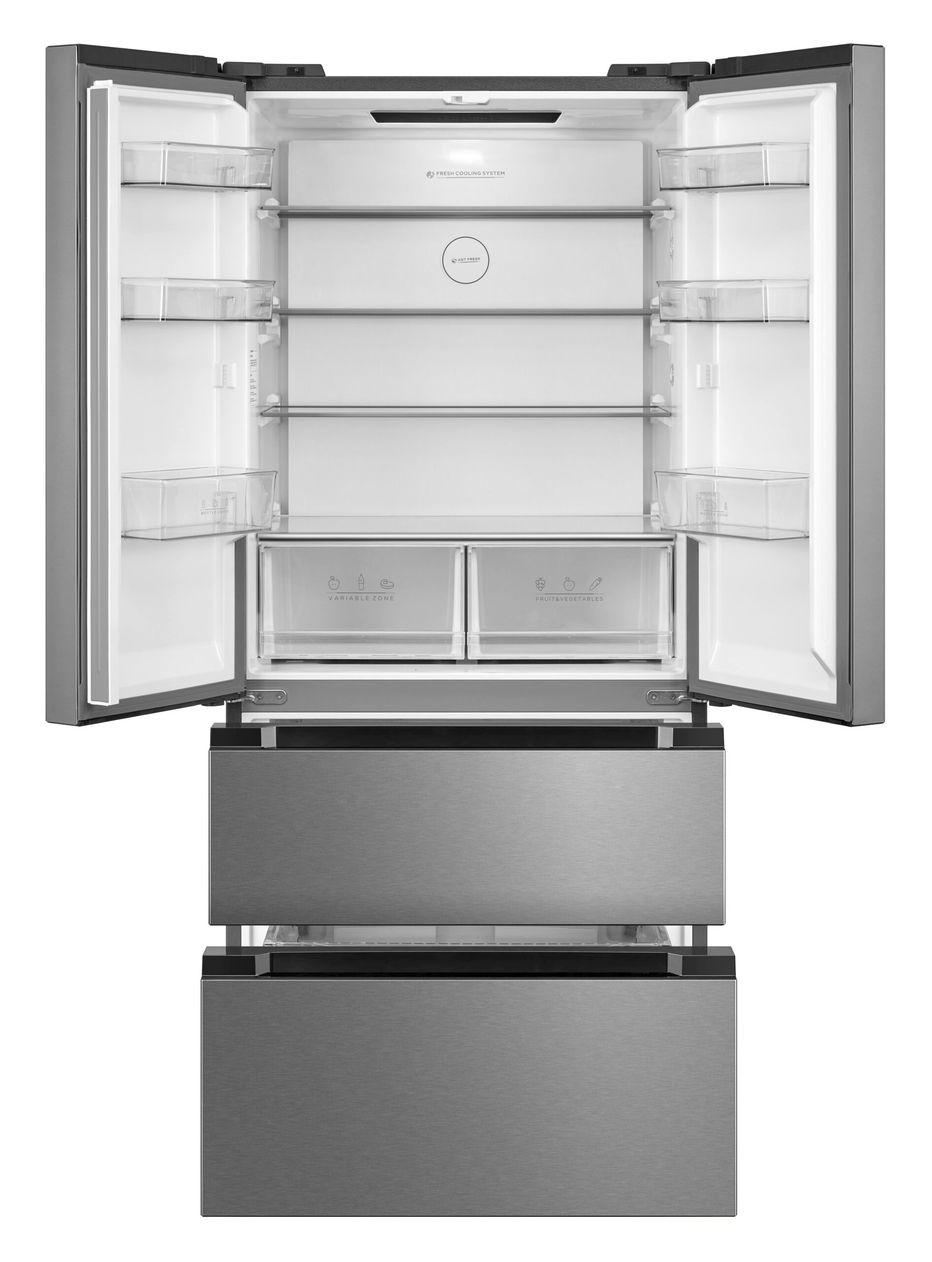 Gaba GMR-516XE No Frost side by side hűtőszekrény francia ajtós kialakítással, 347/169L, 83.3x65.3x189.8 cm, inox szín 