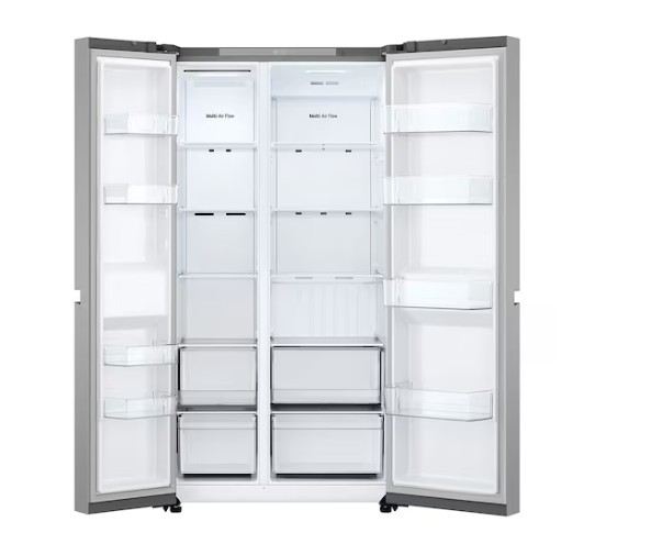 LG GSBC40PYPE side by side hűtőszekrény, 423/241L, Smart Inverter Kompresszor, 91.3x73.5x179 cm, hamvas matt ezüst szín 
