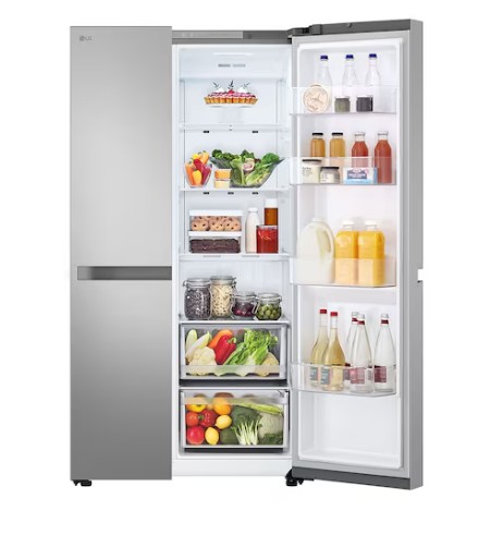 LG GSBC40PYPE side by side hűtőszekrény, 423/241L, Smart Inverter Kompresszor, 91.3x73.5x179 cm, hamvas matt ezüst szín 