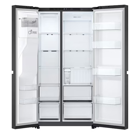 LG GSLC41EPPE side by side hűtőszekrény, 420/221L, Smart Inverter Kompresszor, 91.3x73.5x179 cm, matt éjfekete szín